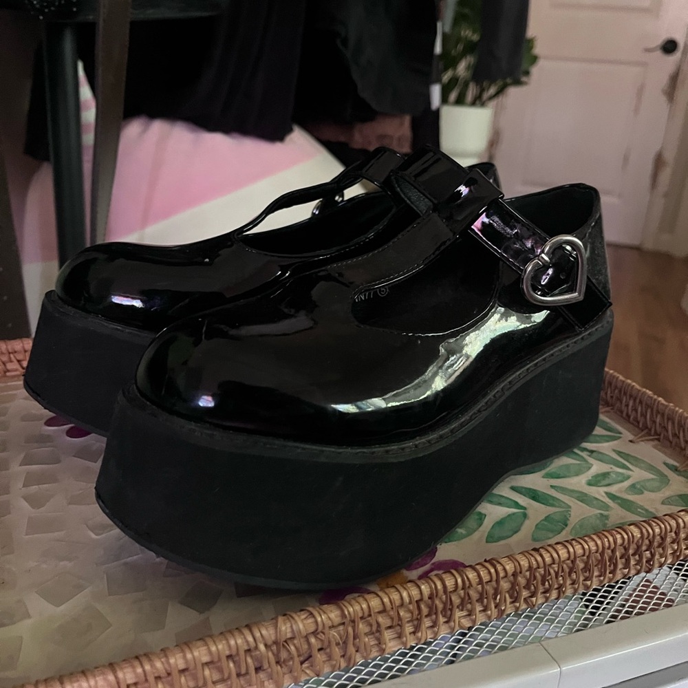 chunky mary janes with heart buckle